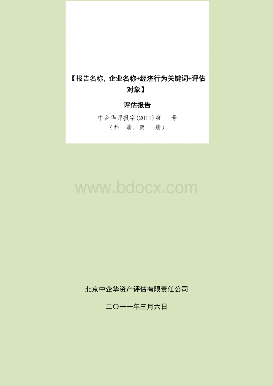 单项资产或资产组合评估报告模板V1102.doc_第1页