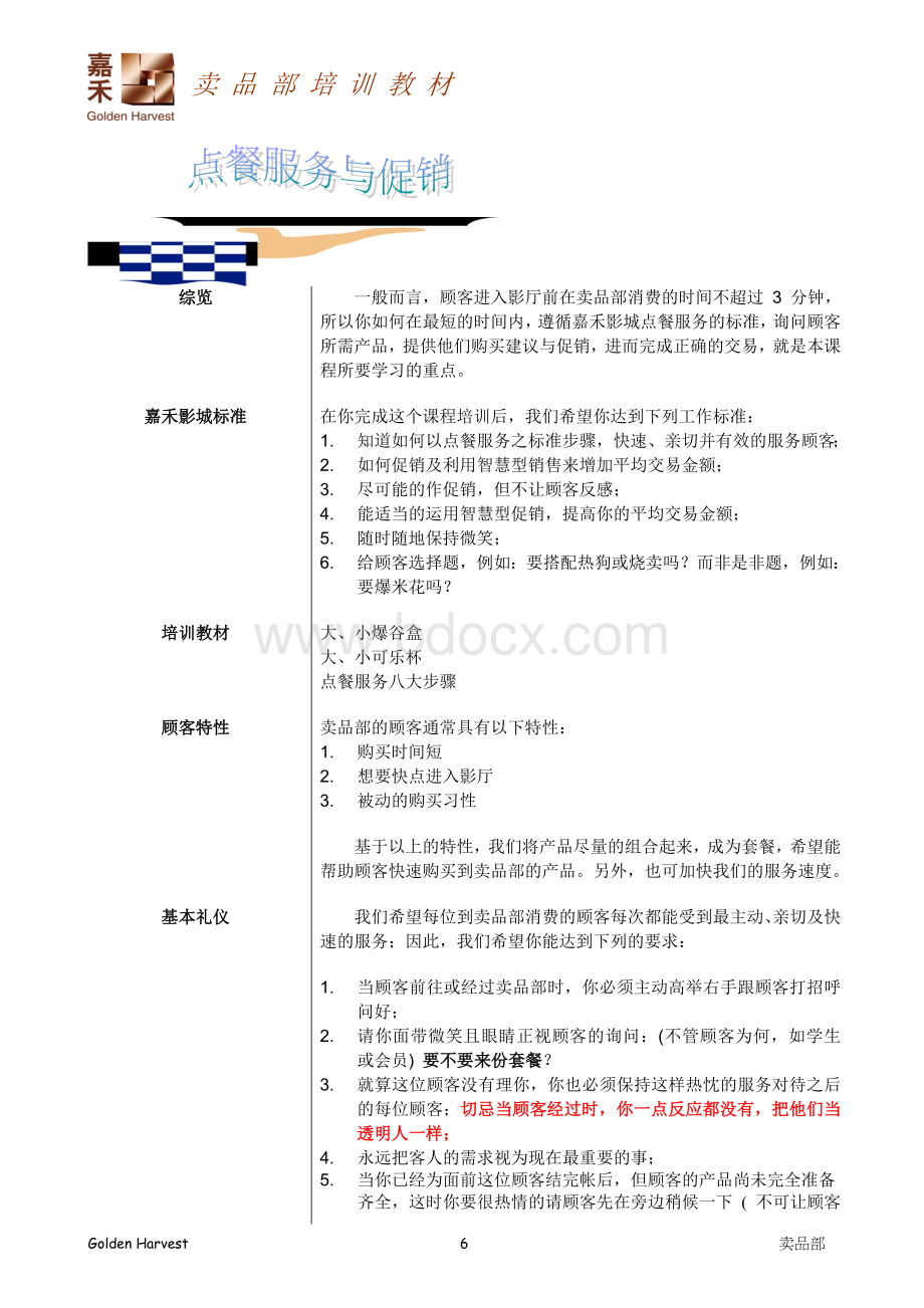 卖品部客服(点餐与促销)(1)Word文档下载推荐.doc