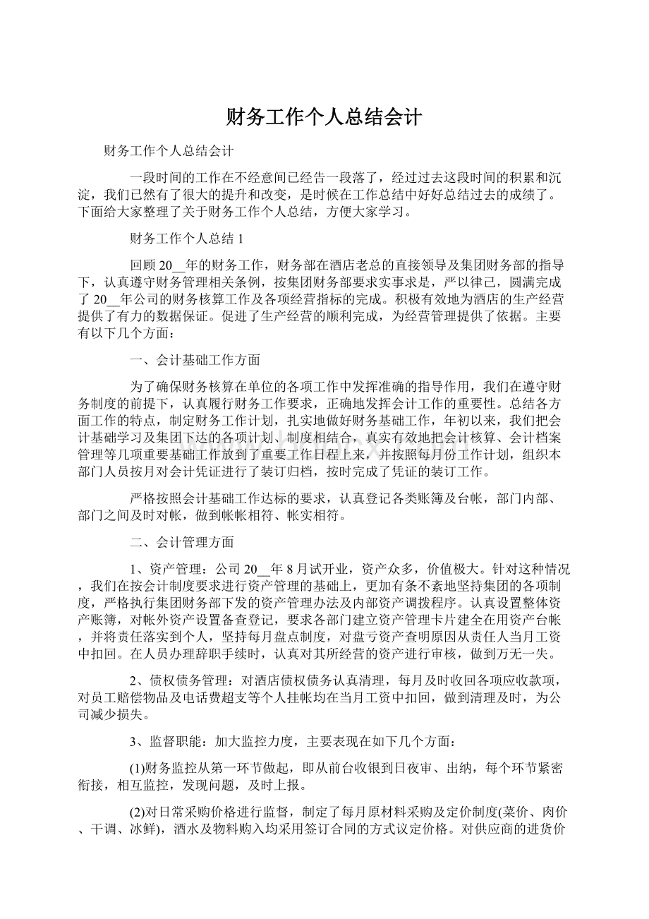 财务工作个人总结会计.docx