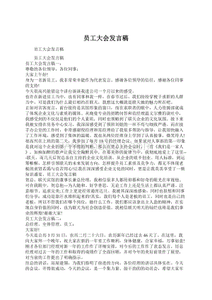 员工大会发言稿Word格式文档下载.docx