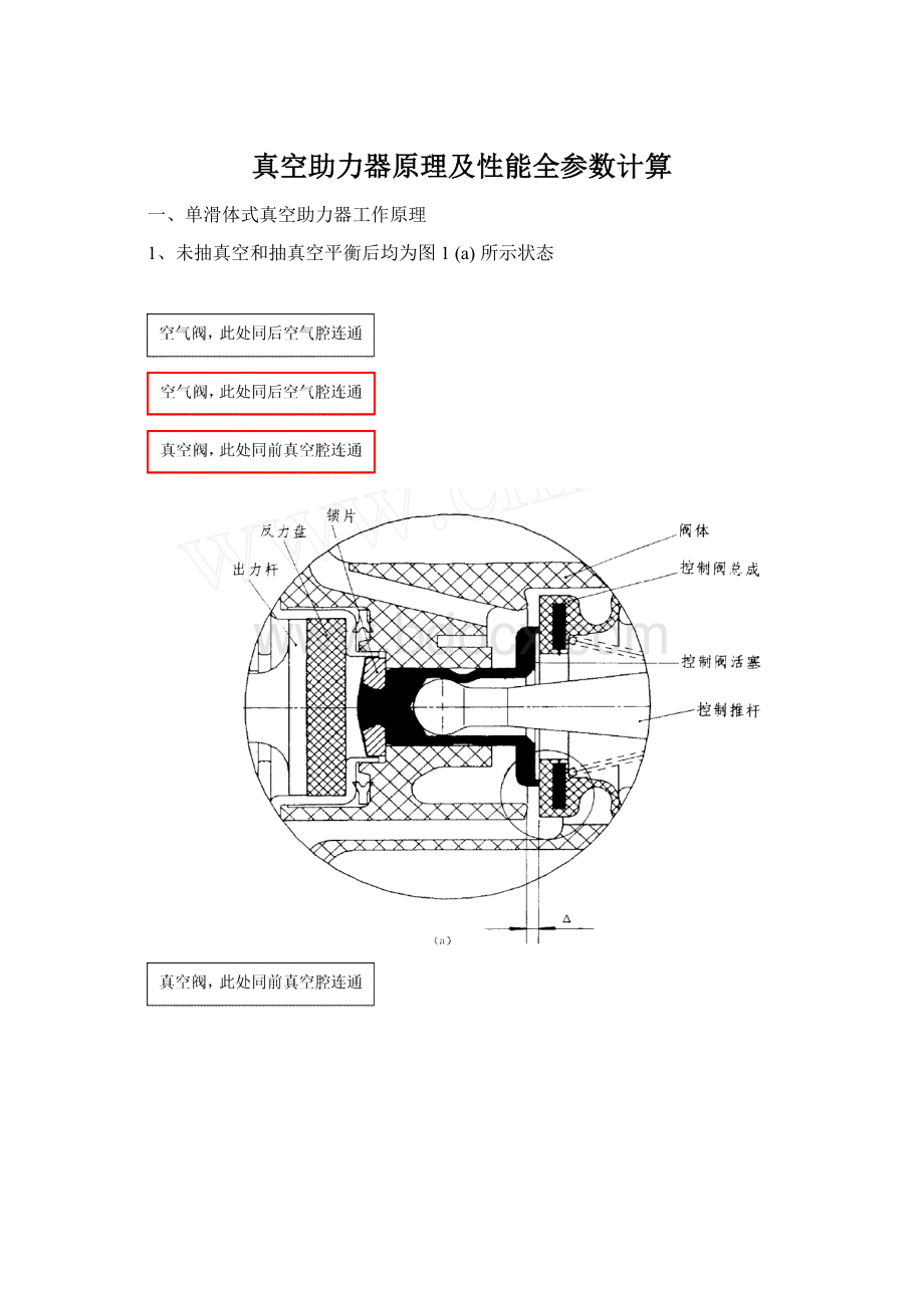 真空助力器原理及性能全参数计算Word文档格式.docx