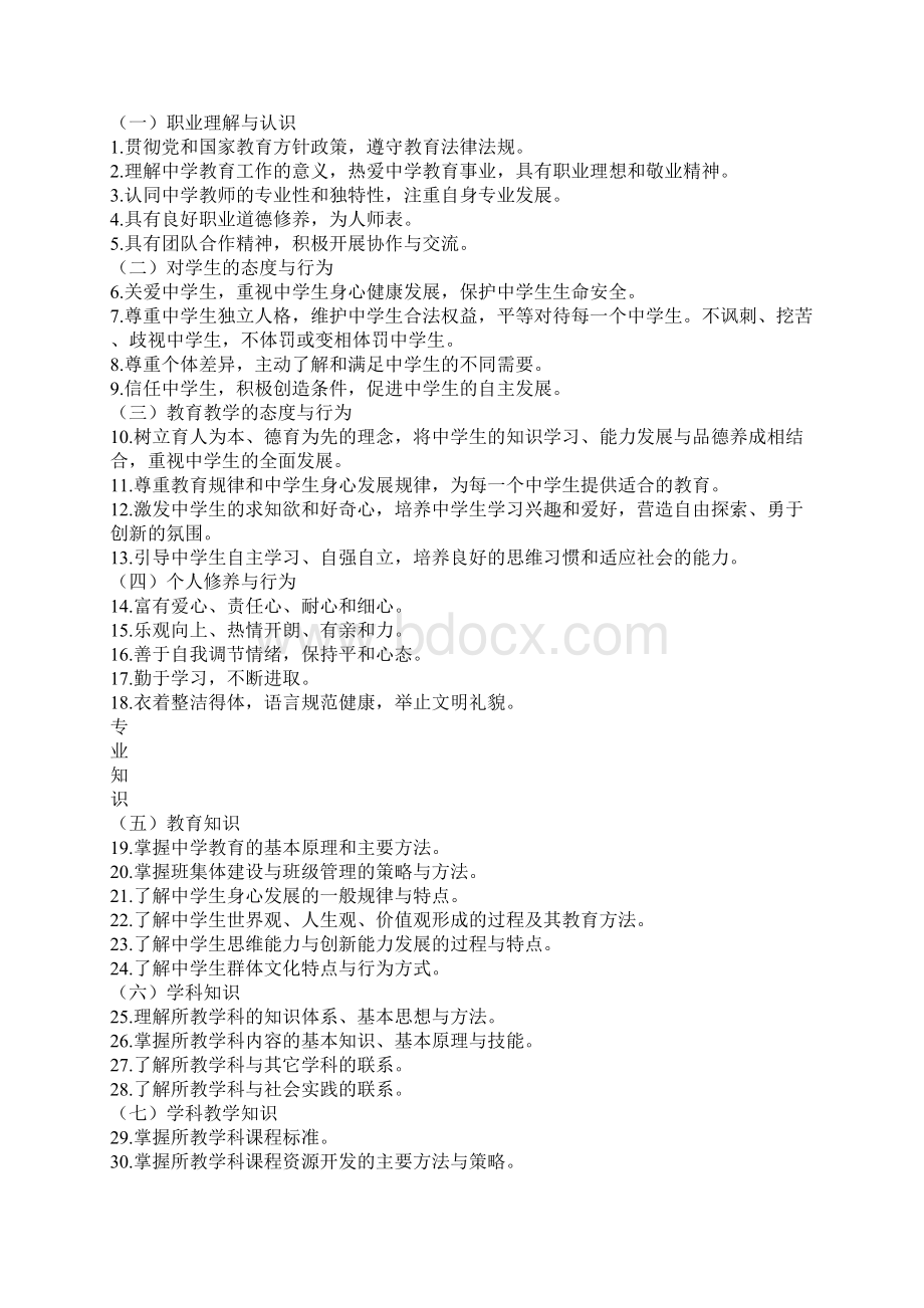 其它课程中小学教师专业标准试行Word格式文档下载.docx_第2页