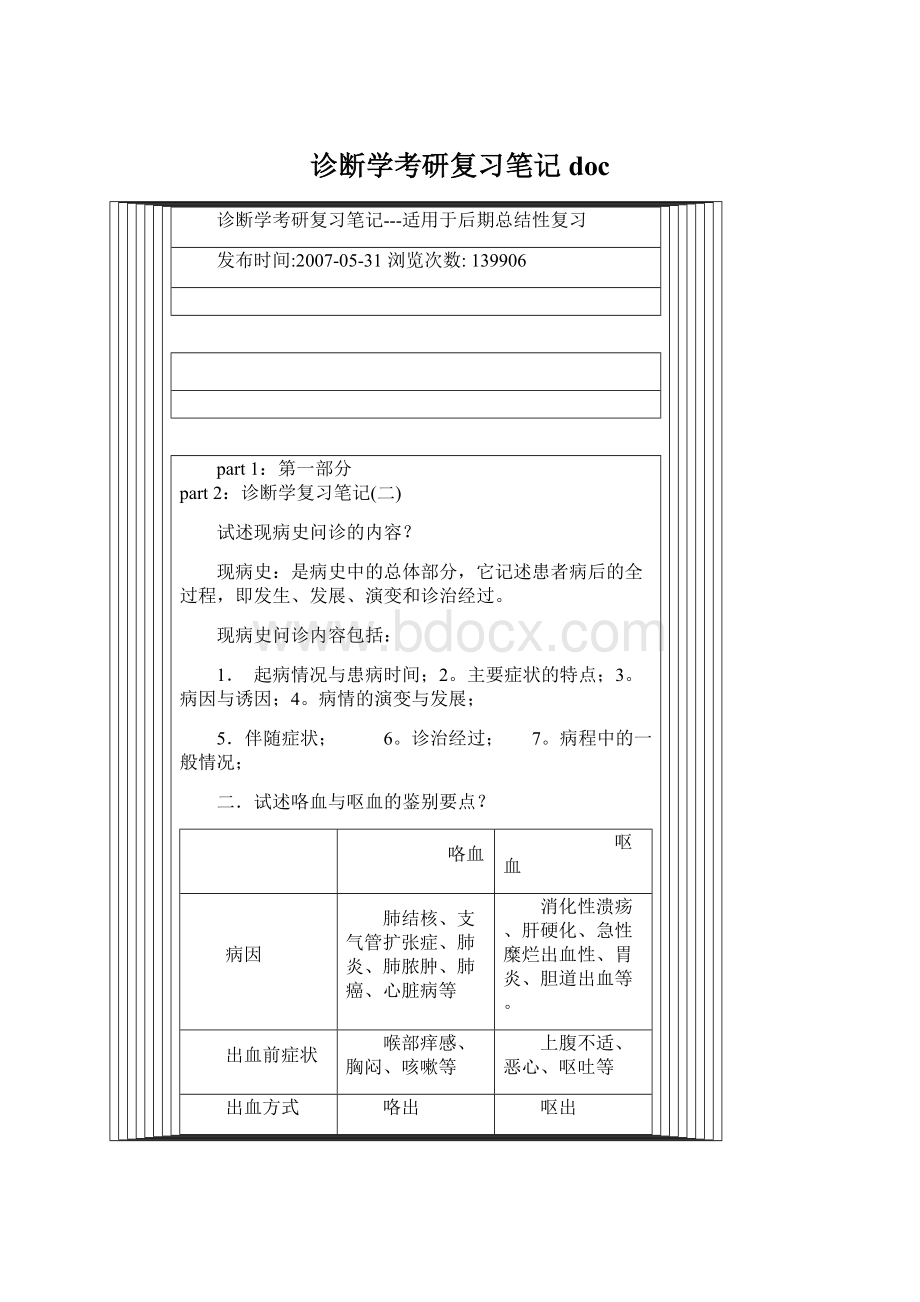 诊断学考研复习笔记docWord文档格式.docx