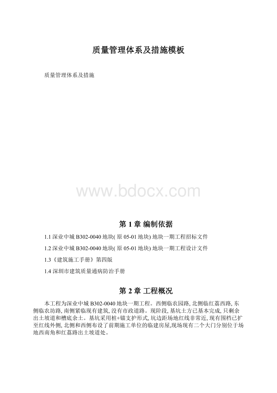 质量管理体系及措施模板Word格式.docx