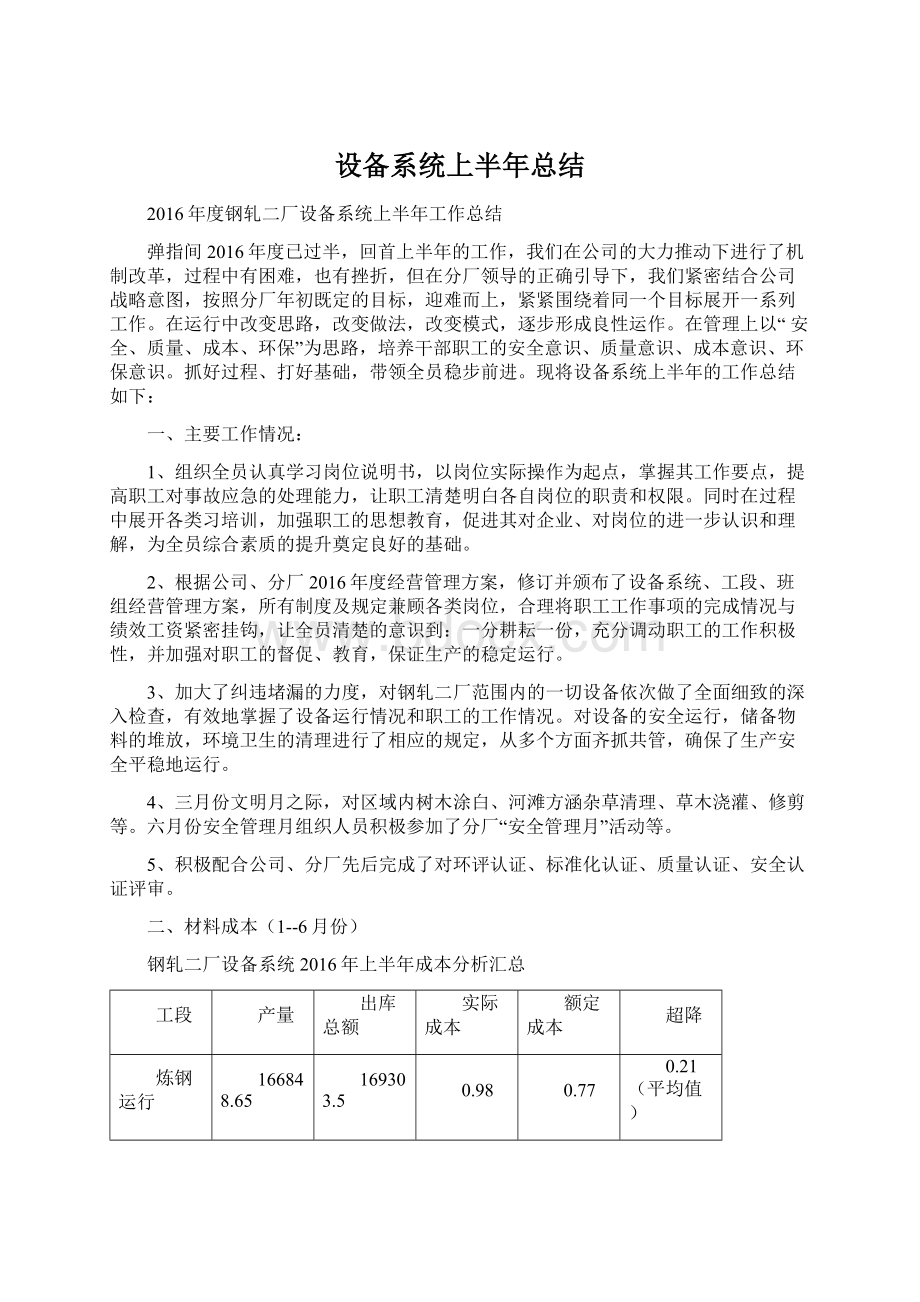 设备系统上半年总结.docx_第1页