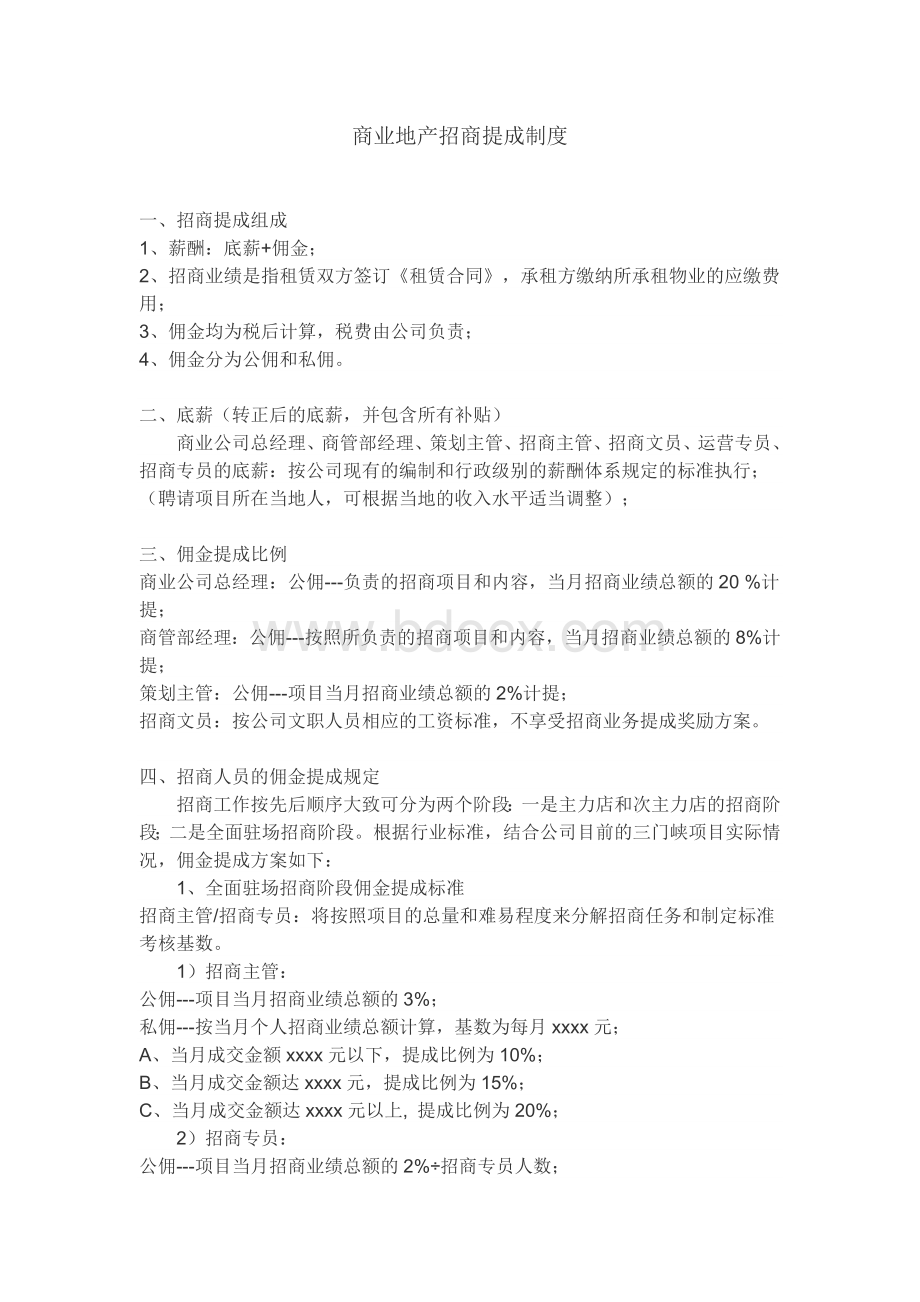 商业地产招商提成制度.docx_第1页