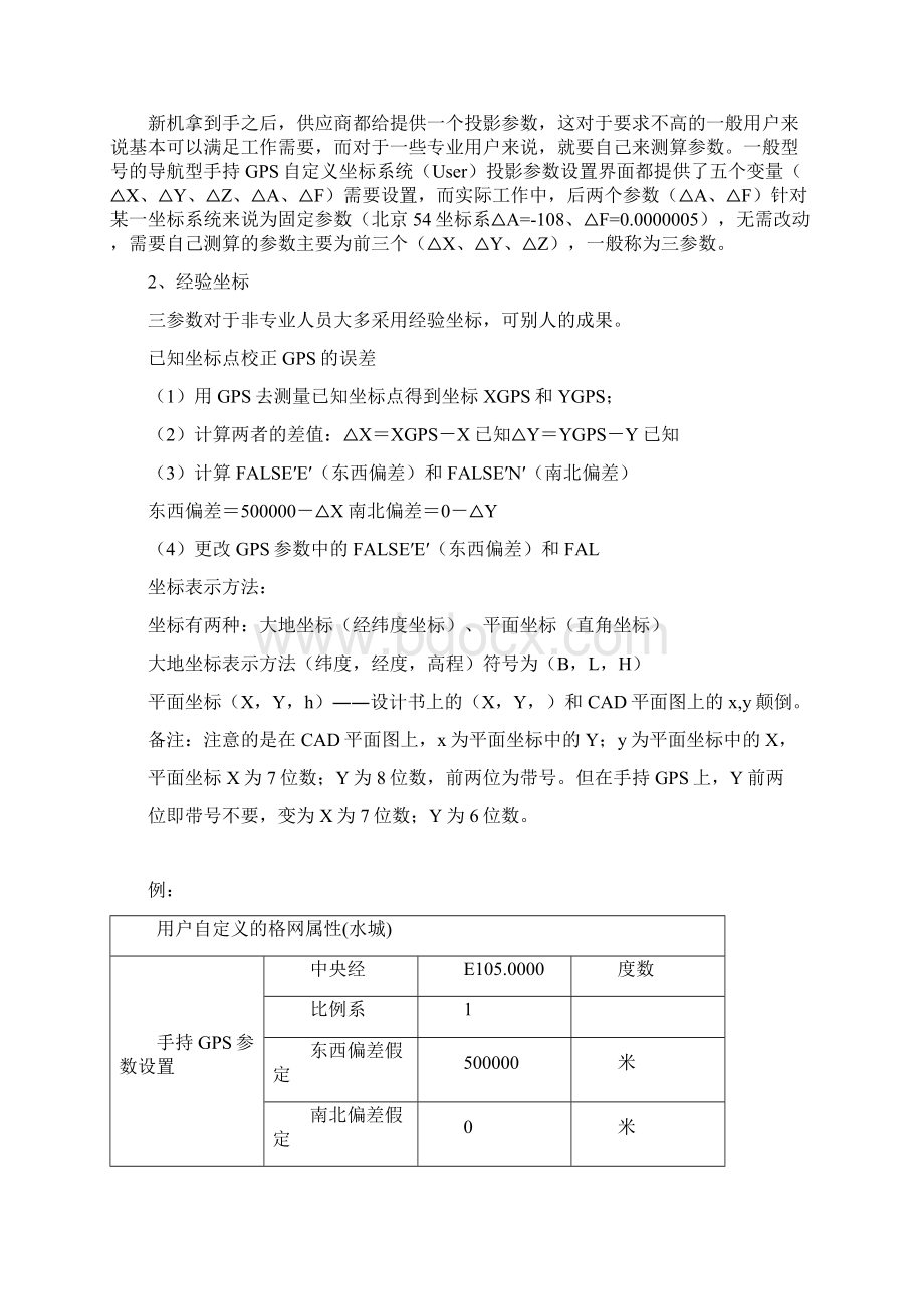 手持GPS参数设置及全国各地坐标转换参数.docx_第2页