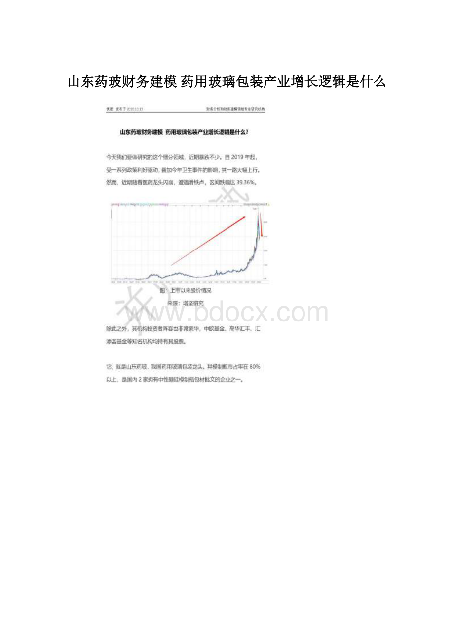 山东药玻财务建模 药用玻璃包装产业增长逻辑是什么.docx_第1页