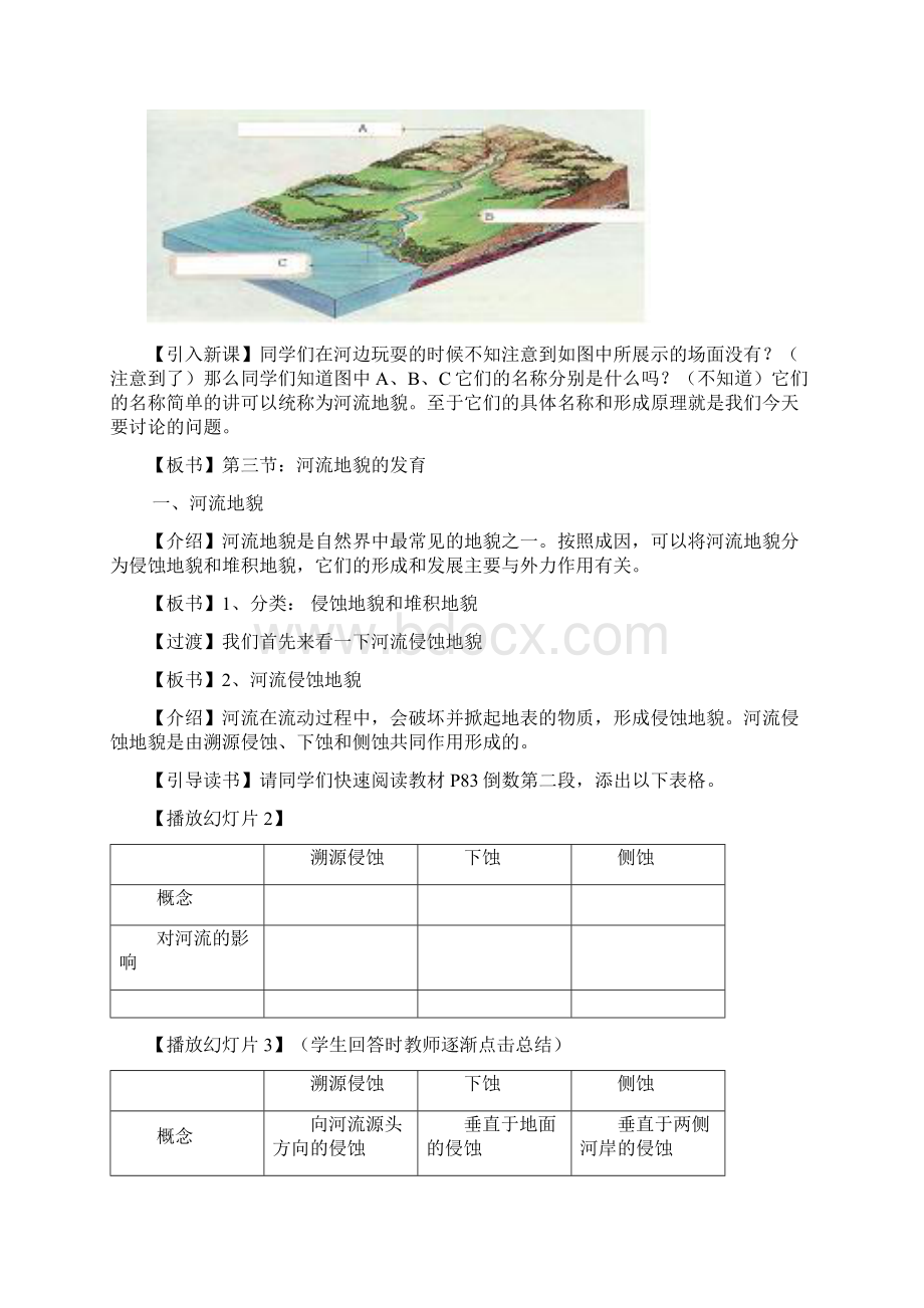 人教版高中地理必修一教案43《河流地貌的发育》Word版Word文件下载.docx_第2页