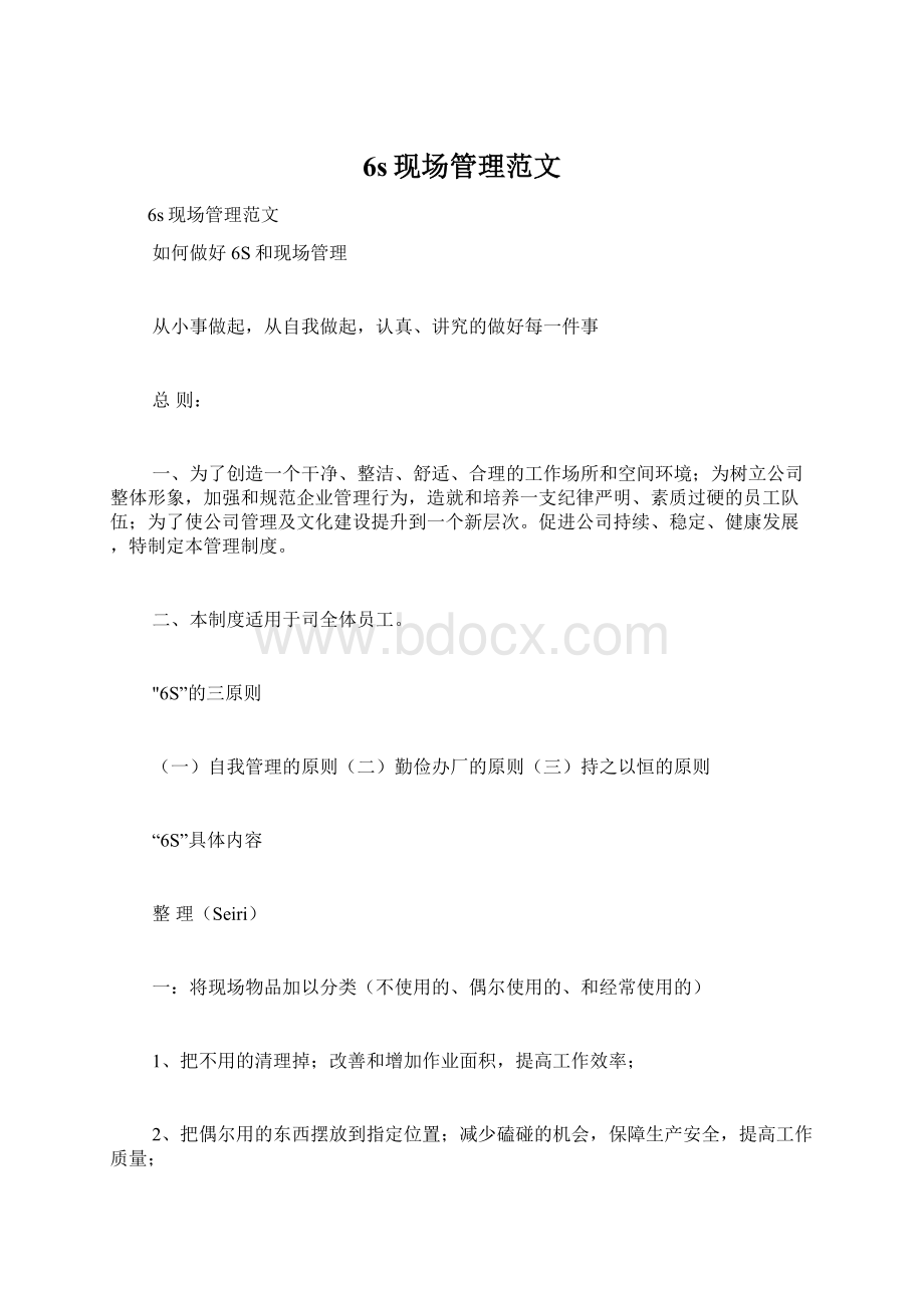 6s现场管理范文文档格式.docx