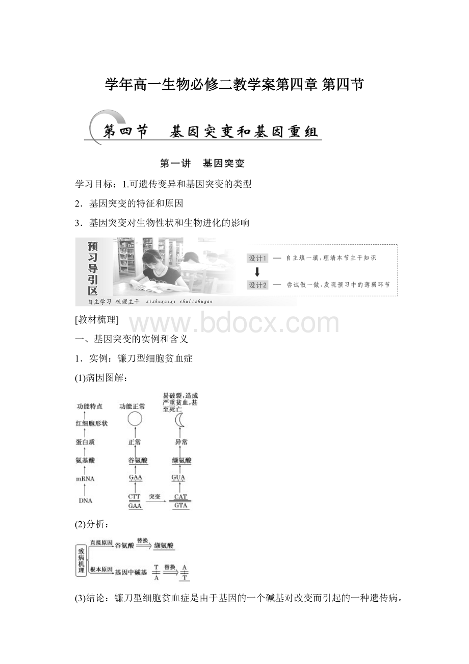 学年高一生物必修二教学案第四章 第四节.docx_第1页