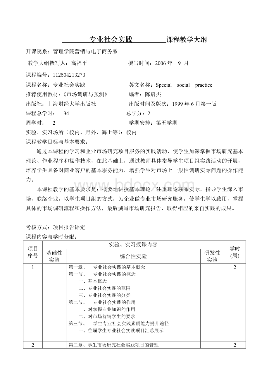 市场营销专业社会实践.doc