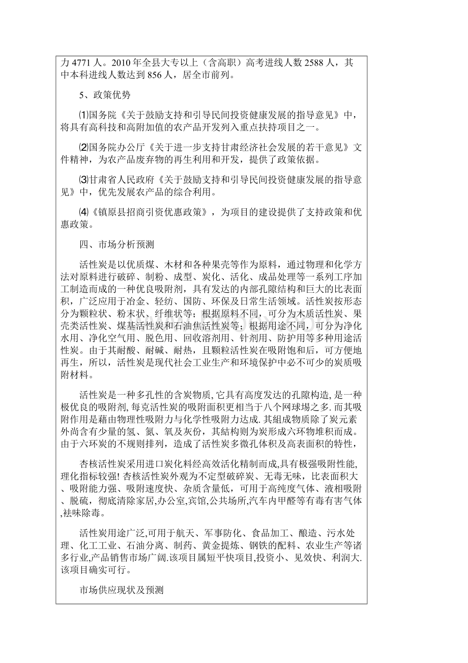 3000吨杏核活性炭项目建设可研报告Word格式文档下载.docx_第3页