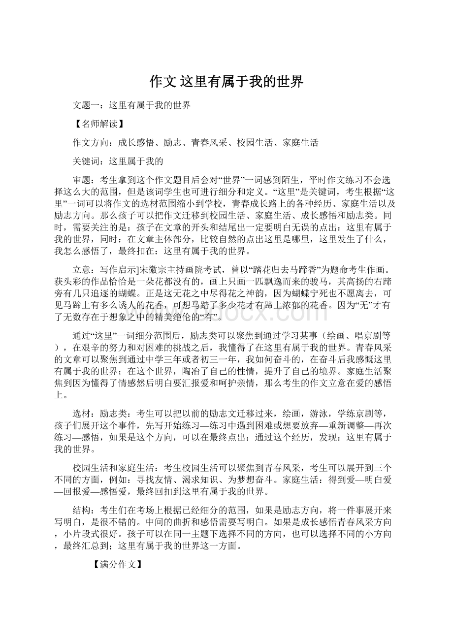 作文 这里有属于我的世界.docx