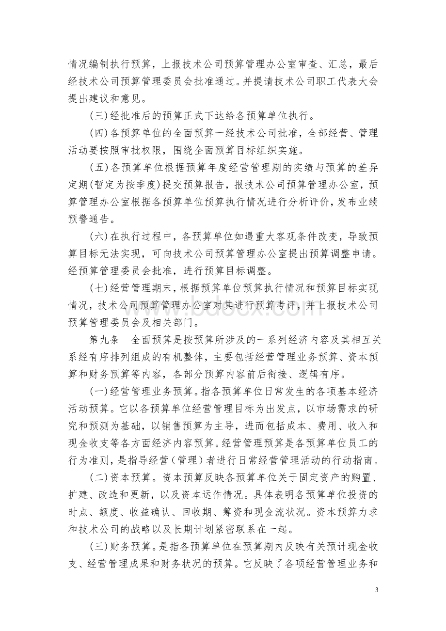 北京技术公司全面预算管理实施细则Word格式.doc_第3页