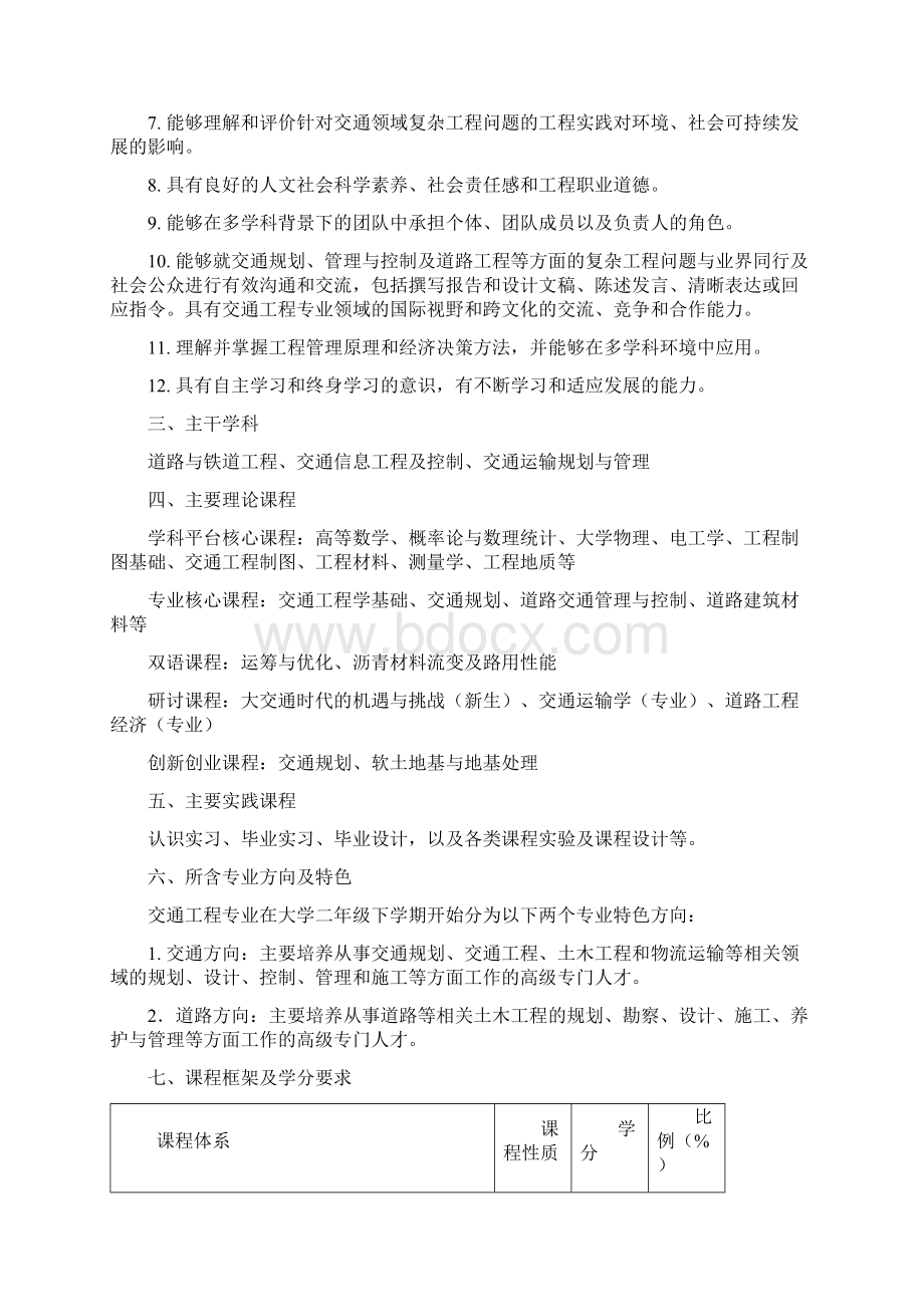 交通工程专业本科培养方案.docx_第2页