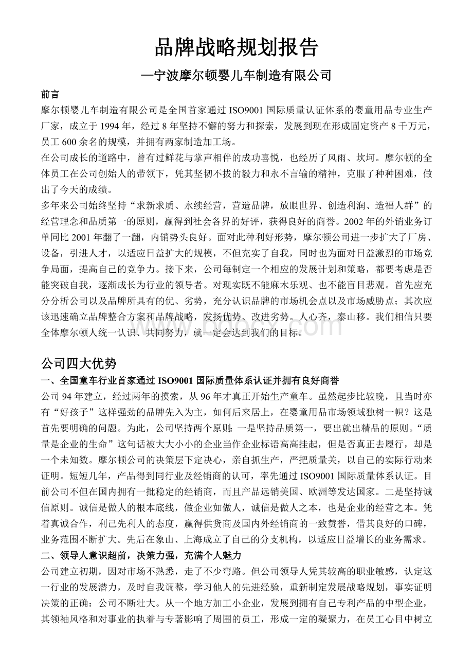 品牌战略规划报告(样本)Word文件下载.doc