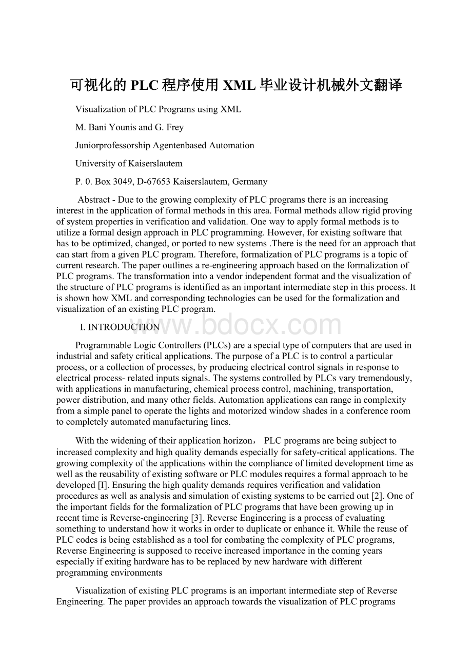 可视化的PLC程序使用XML毕业设计机械外文翻译Word格式文档下载.docx_第1页