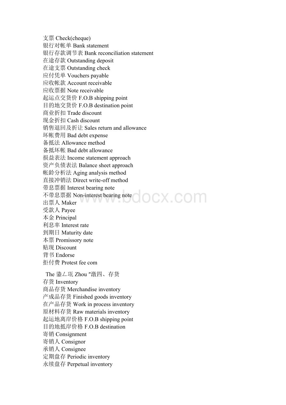 最新会计专业专业术语中英文对照资料Word文件下载.docx_第3页