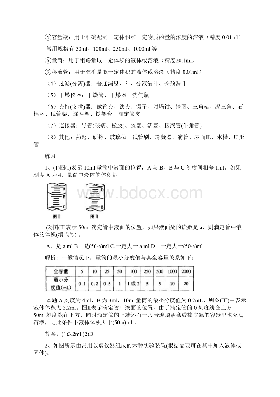 高中化学实验题复习要点及配套题教学教材Word文件下载.docx_第2页