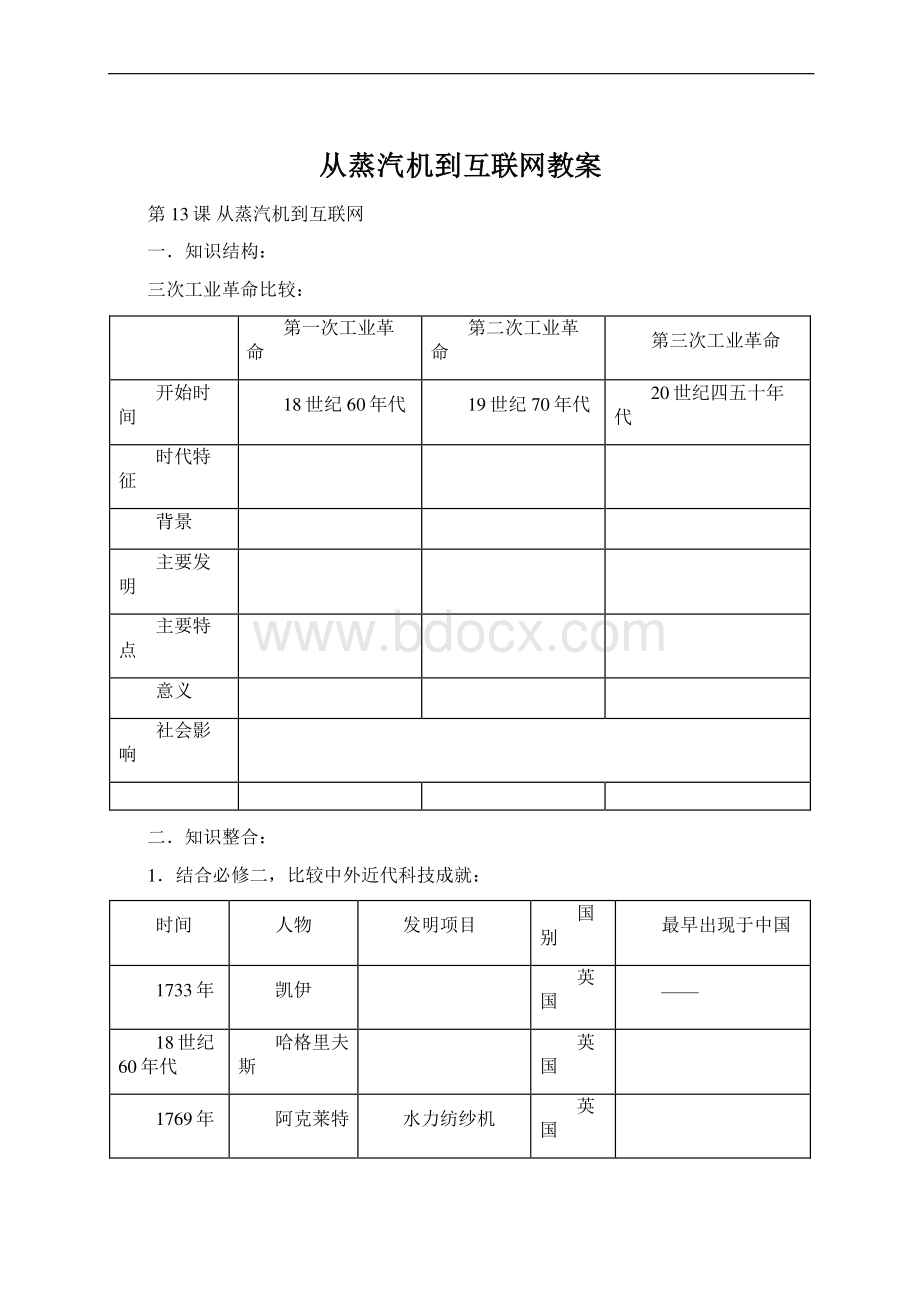 从蒸汽机到互联网教案.docx_第1页