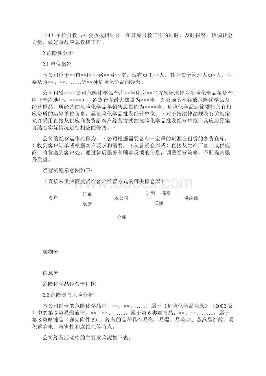 危化品无仓储批发事故应急救援预案Word下载.docx_第3页