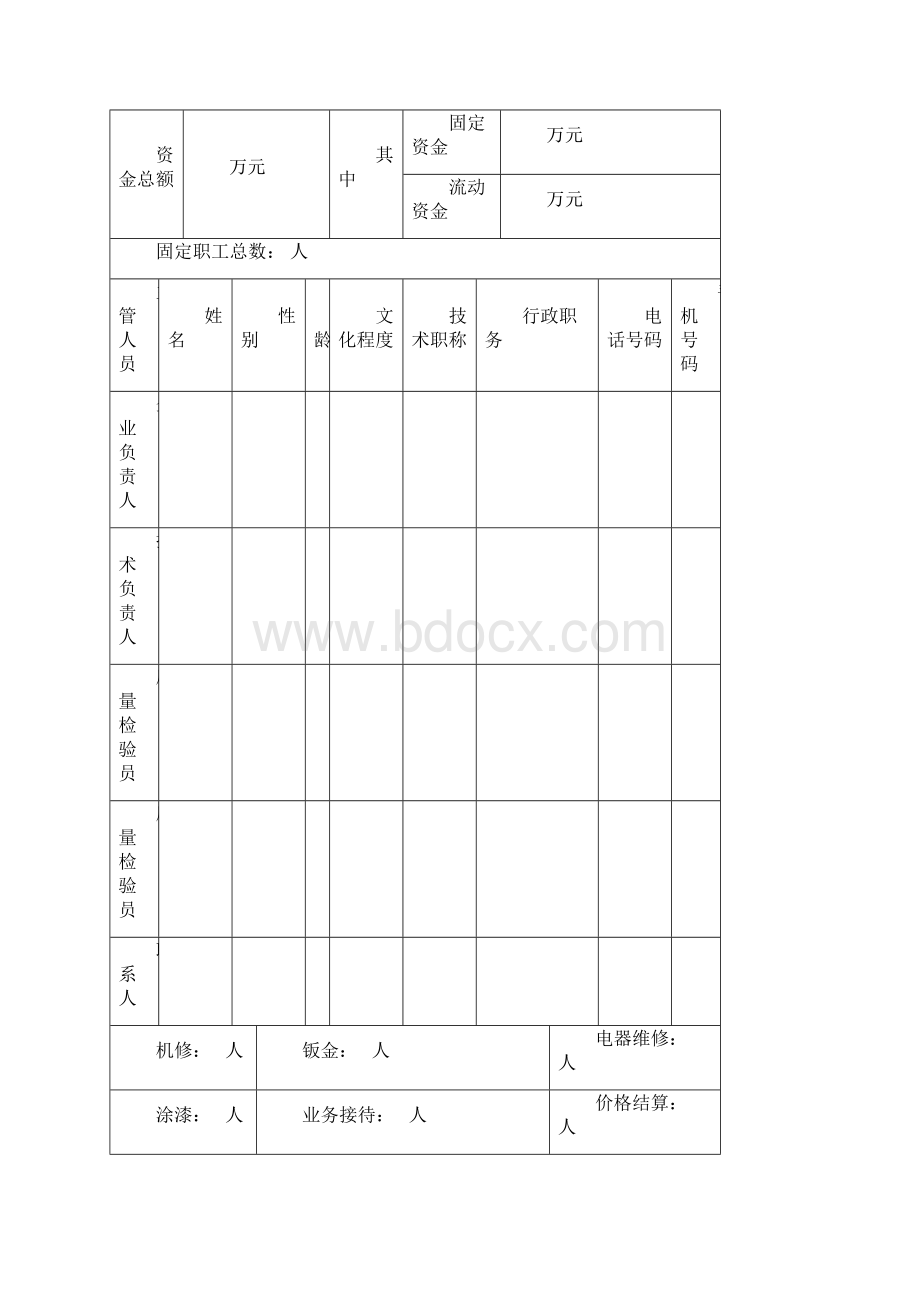 二类汽车维修企业申请表Word文件下载.docx_第3页