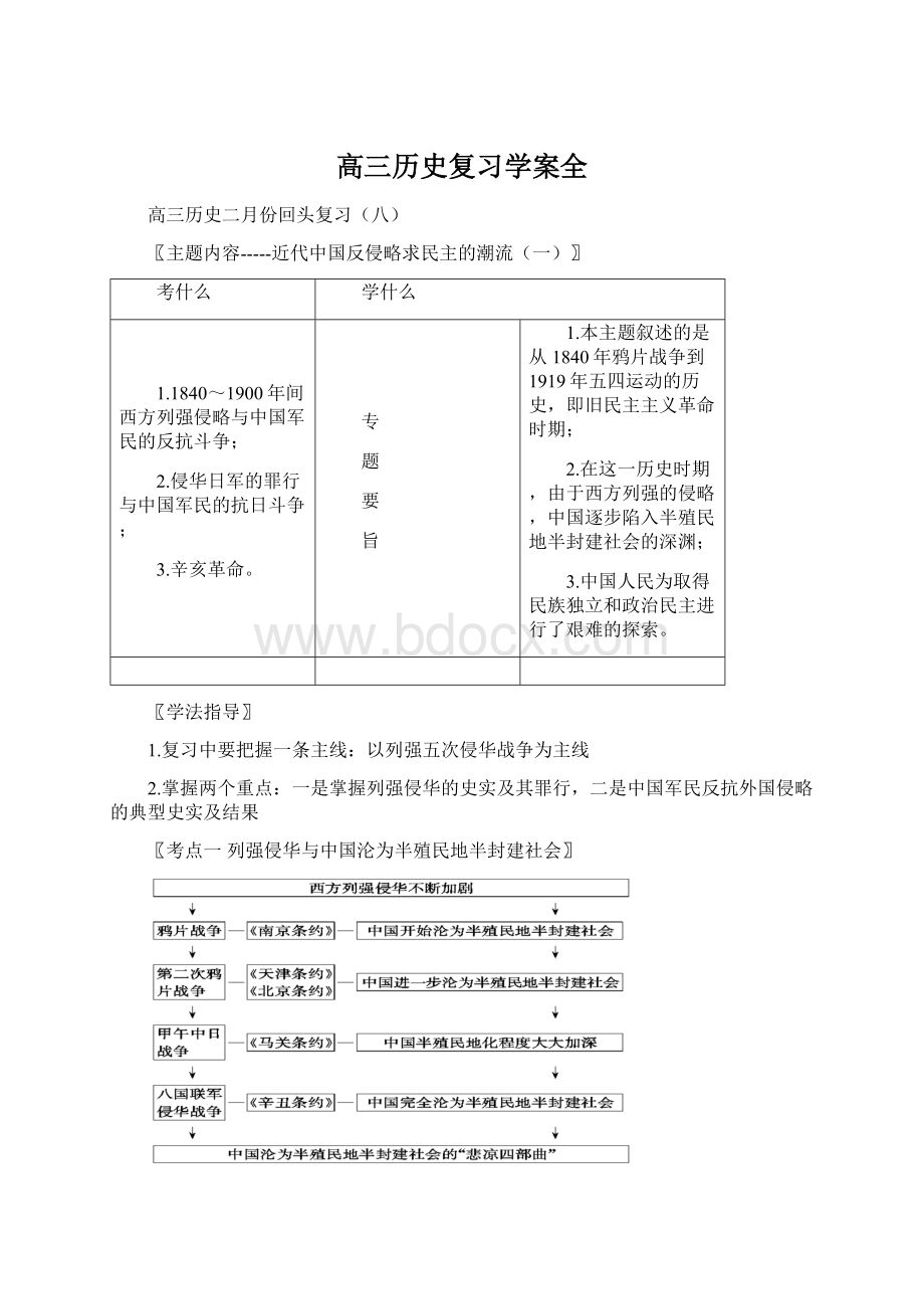 高三历史复习学案全Word格式文档下载.docx_第1页