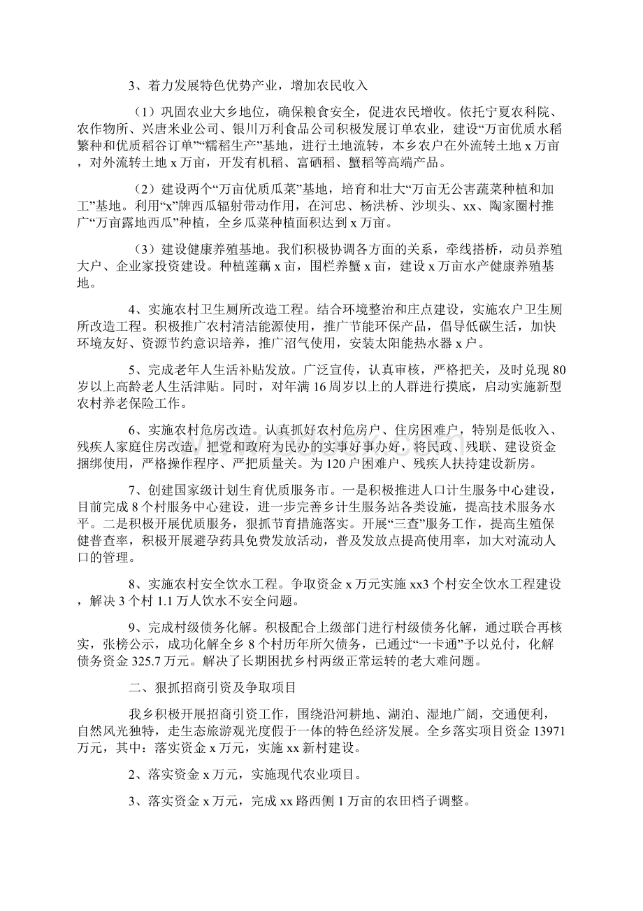 乡政府工作总结文档格式.docx_第3页