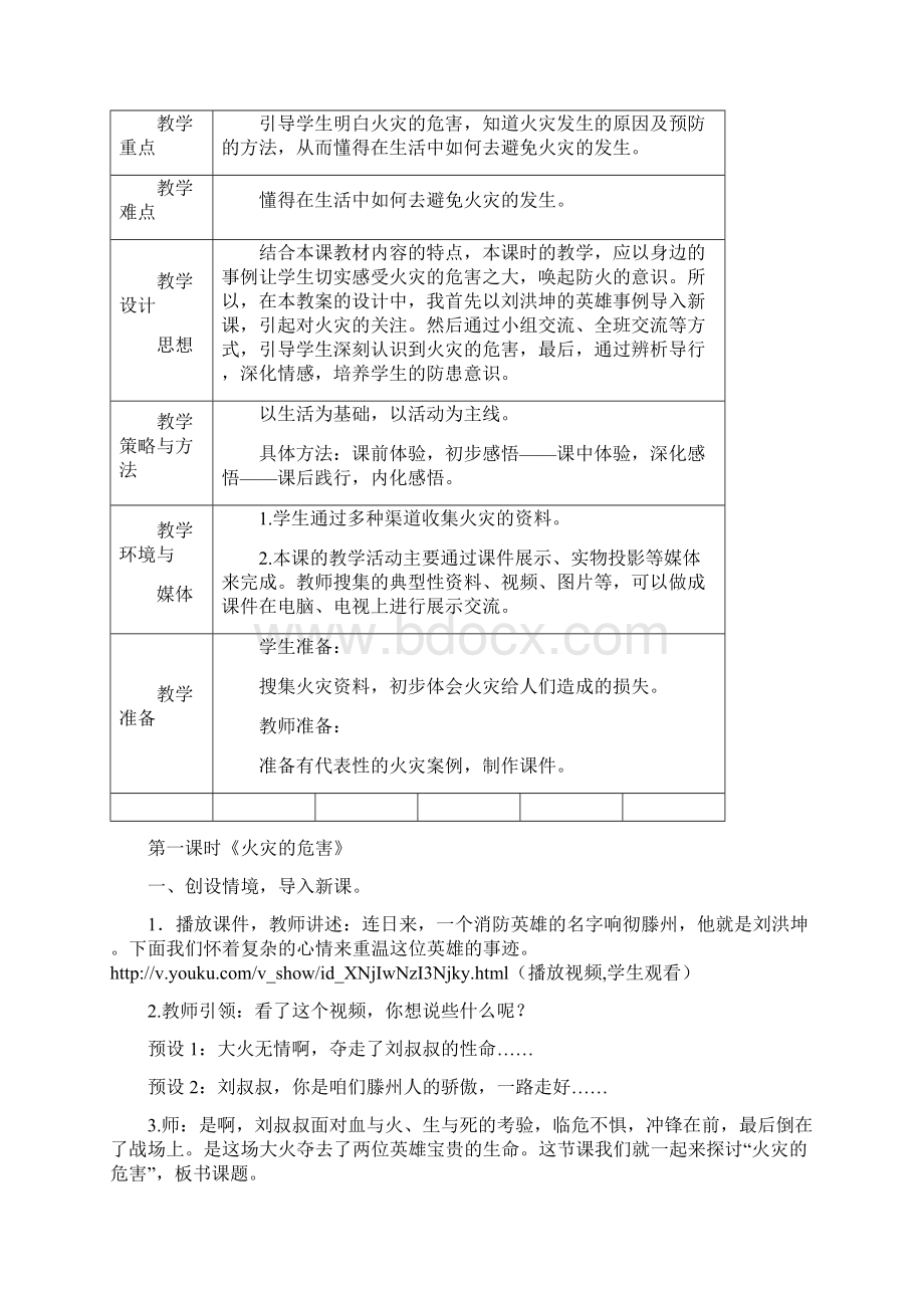 山东人民版小学四年级品德与社会上册《火灾的危害》教案.docx_第2页