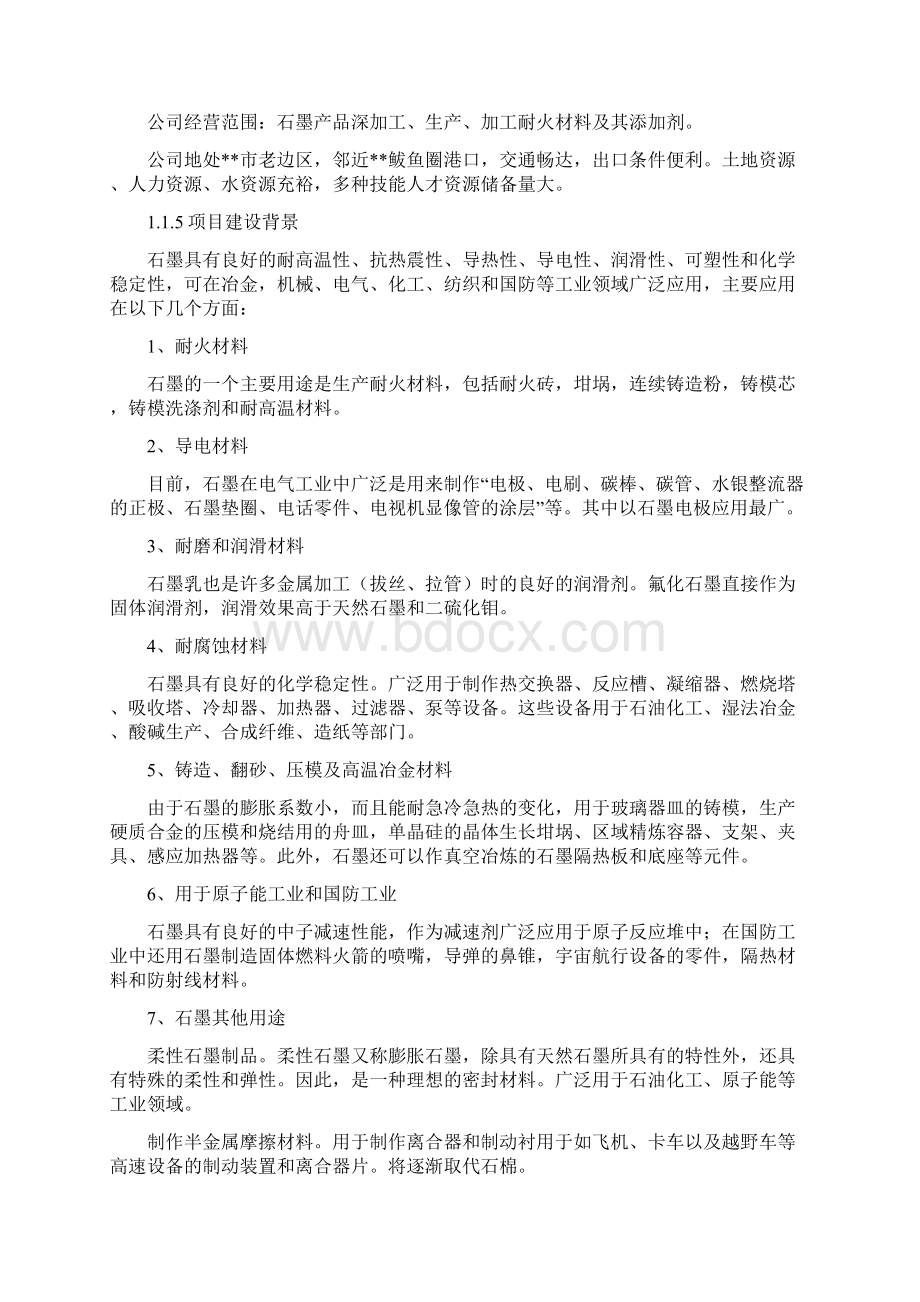 石墨深加工项目可行性研究报告Word文件下载.docx_第2页