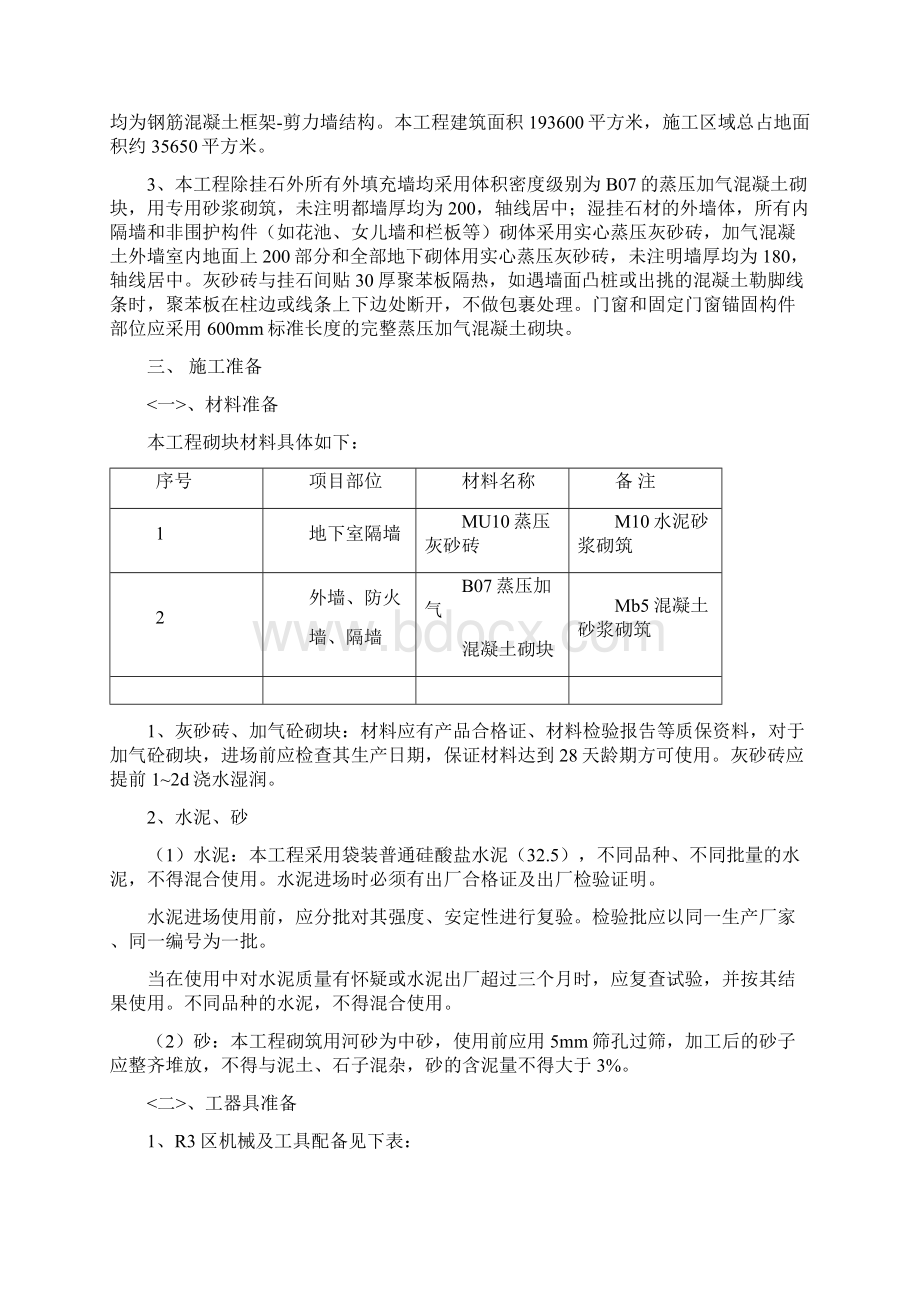 砌筑施工技术方案Word格式.docx_第2页