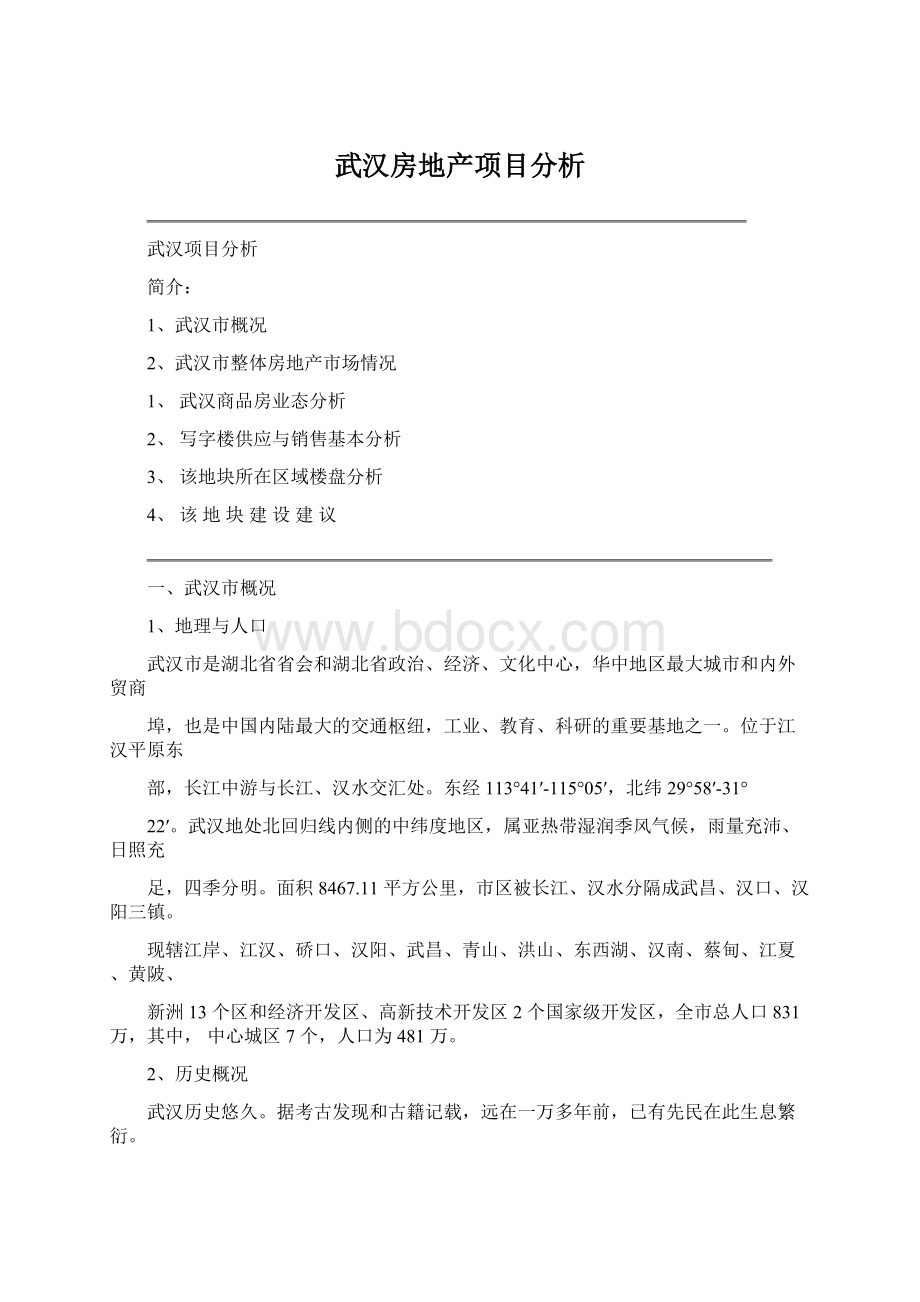 武汉房地产项目分析.docx_第1页