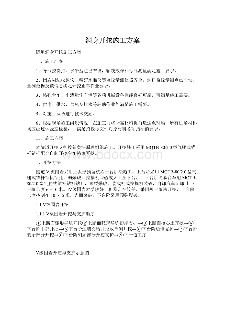 洞身开挖施工方案Word下载.docx_第1页