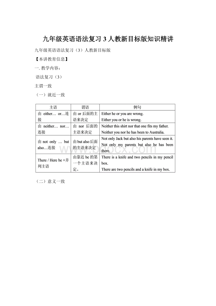 九年级英语语法复习3人教新目标版知识精讲Word文件下载.docx_第1页