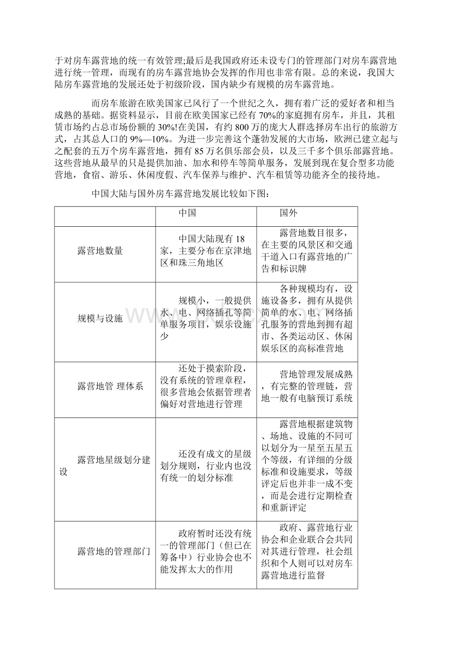 最新中国大陆房车露营地发展现状分析Word格式文档下载.docx_第2页