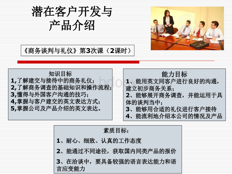 商务谈判与礼仪单元设计.ppt