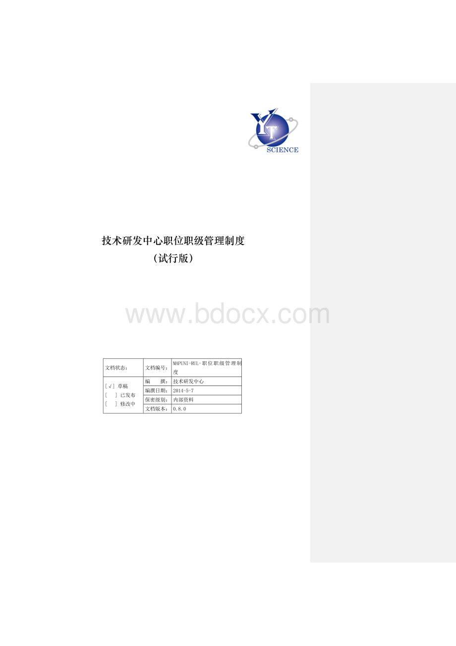 技术研发中心职位职级管理制度-(试行版)Word格式文档下载.docx_第1页