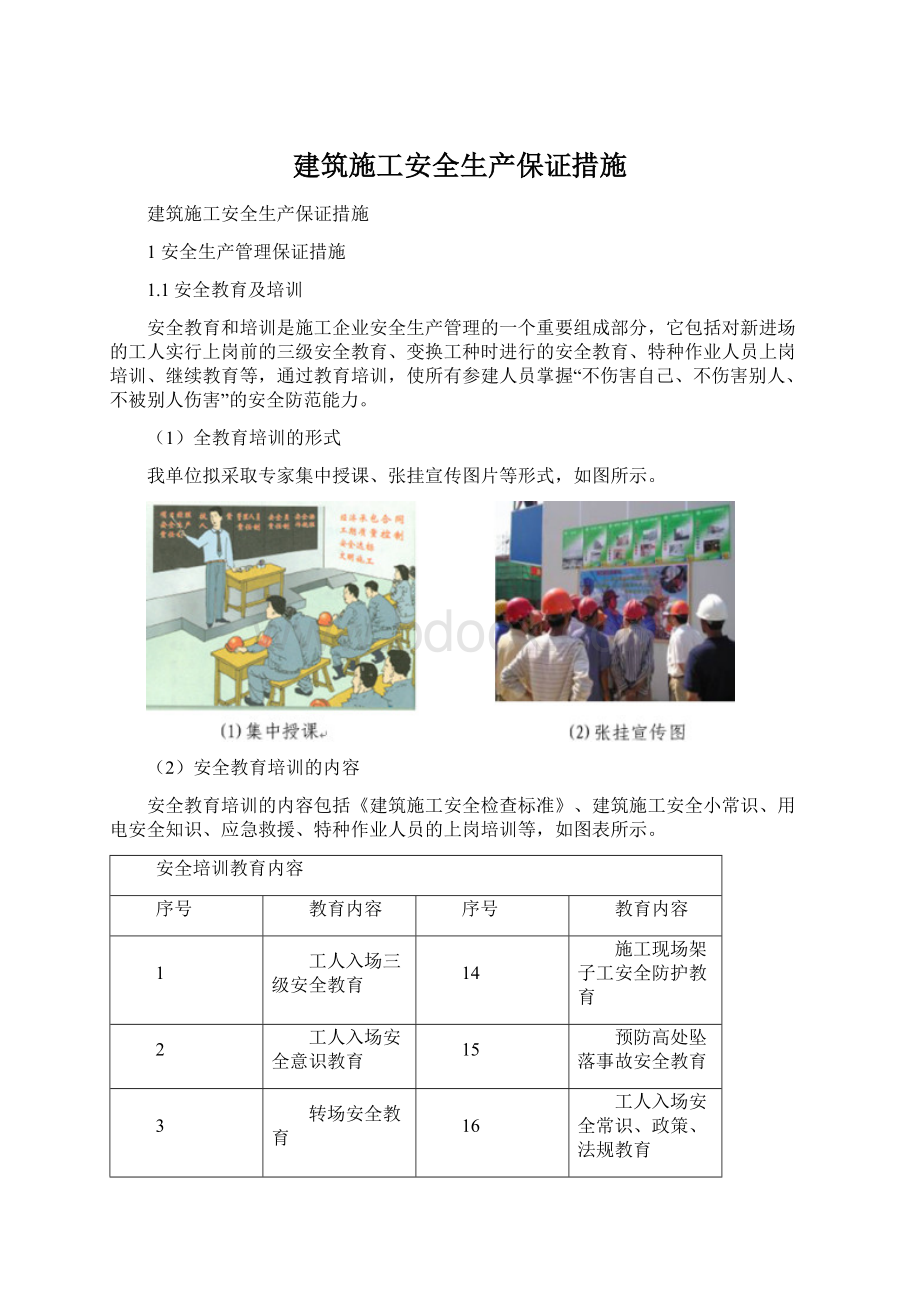 建筑施工安全生产保证措施.docx