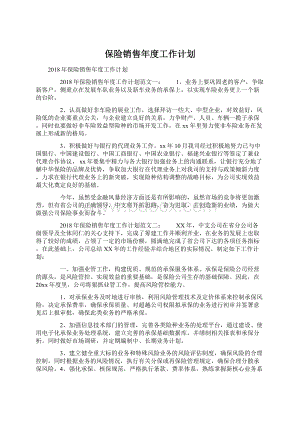 保险销售年度工作计划文档格式.docx