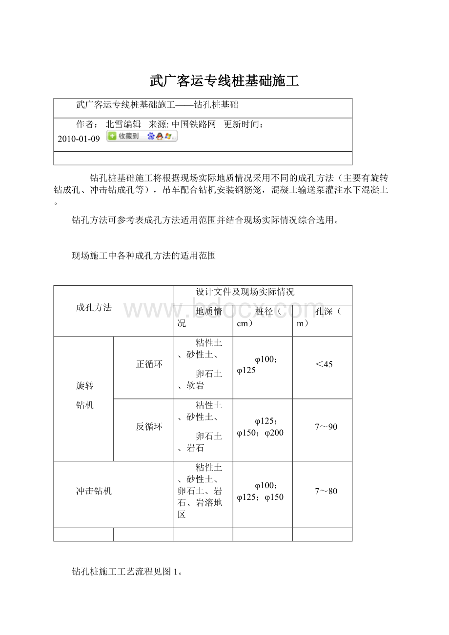 武广客运专线桩基础施工Word文档下载推荐.docx