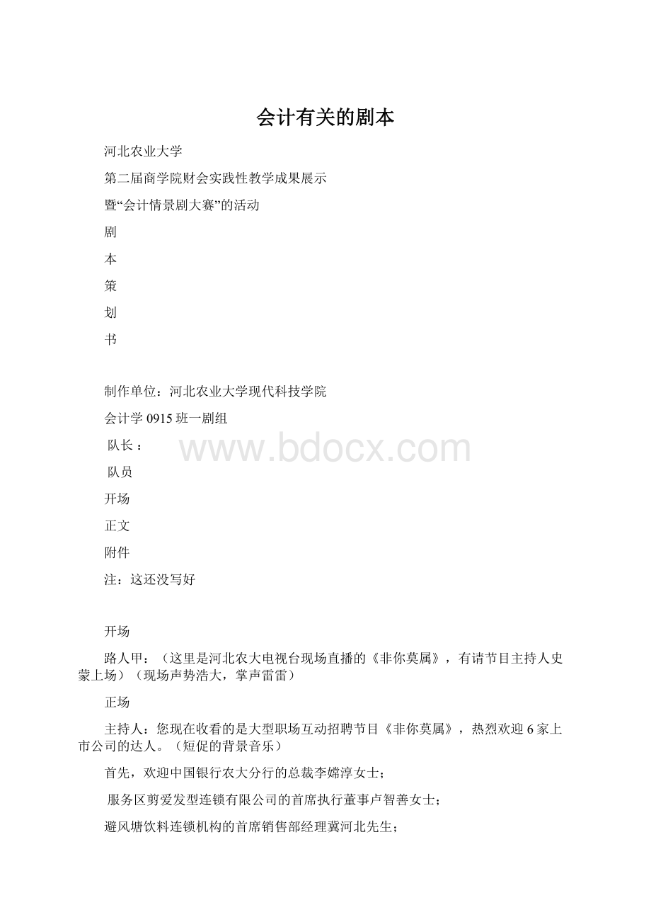 会计有关的剧本.docx