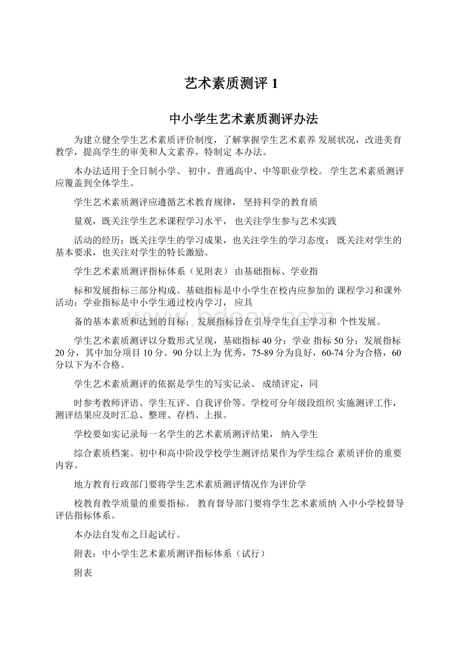 艺术素质测评1文档格式.docx