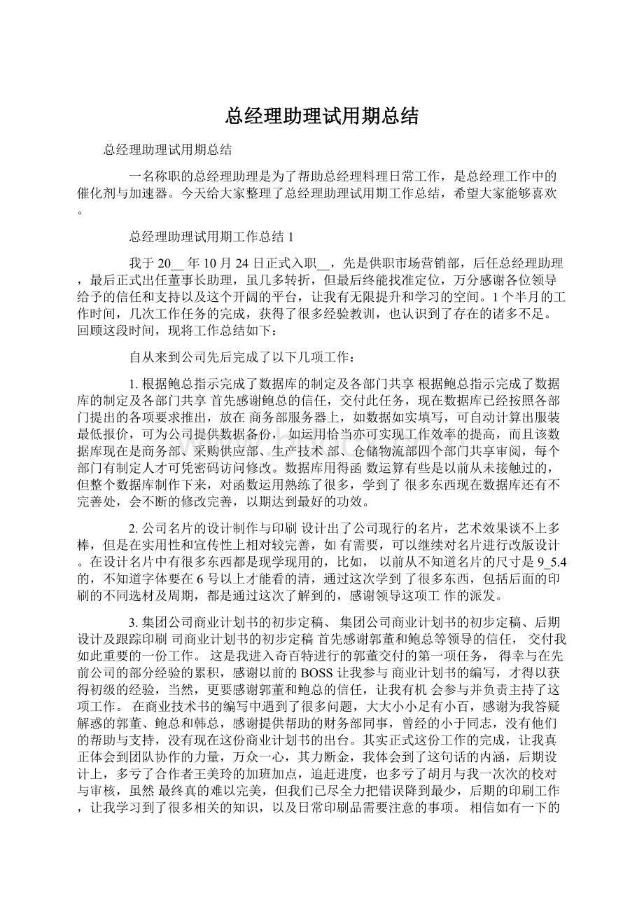 总经理助理试用期总结Word文件下载.docx_第1页