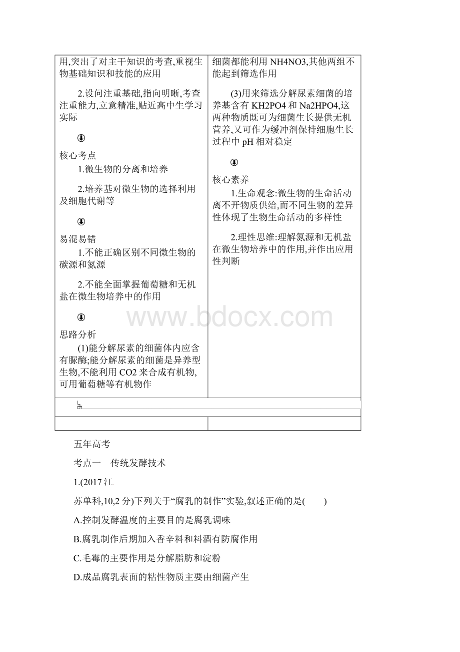 版高考生物一轮复习专题28传统发酵技术与微生物的应用讲学案文档格式.docx_第3页