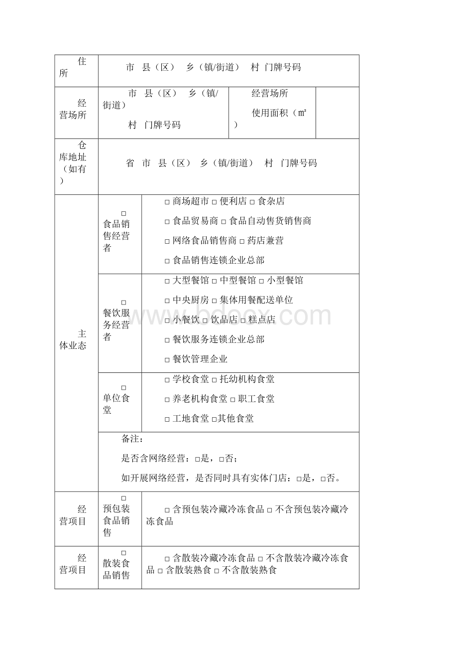 《食品经营许可证》表格Word文档格式.docx_第3页