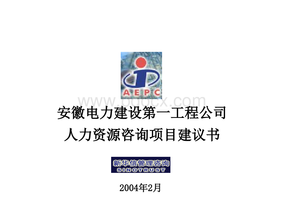 安徽电建一公司人力资源咨询项目建议书-新华信20040213PPT文档格式.ppt