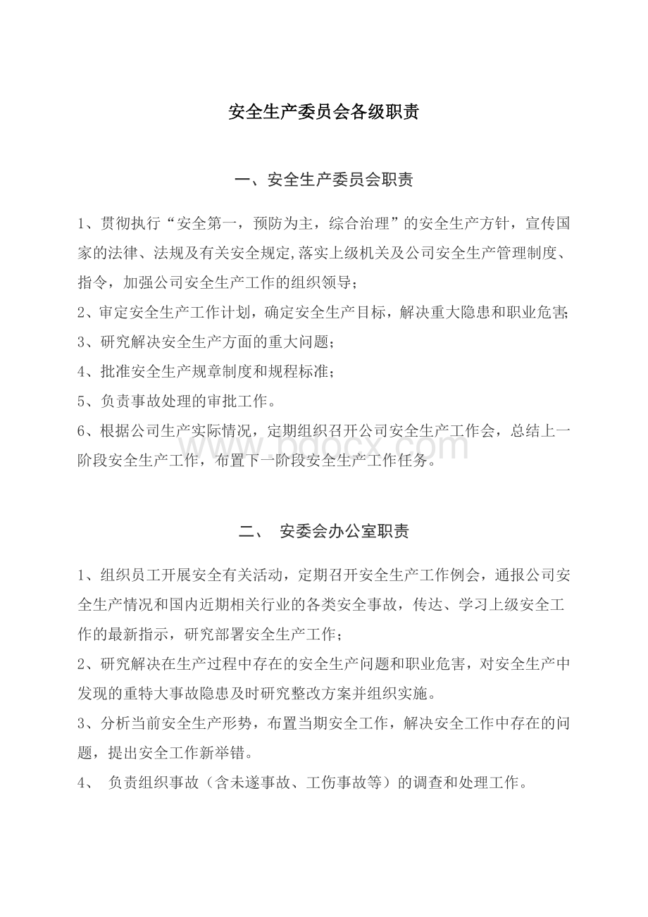 各级人员安全生产职责Word文档下载推荐.doc