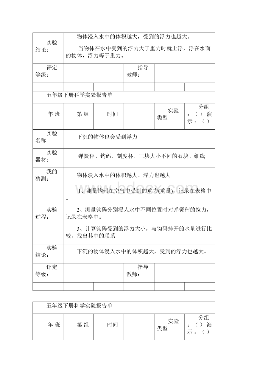 教科版五年级下全册科学实验报告Word下载.docx_第3页