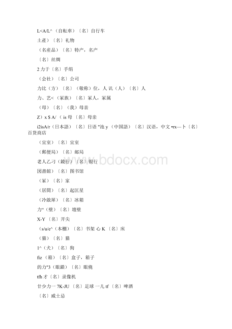 新标日初级上册单词表单词分类打印版Word文件下载.docx_第3页